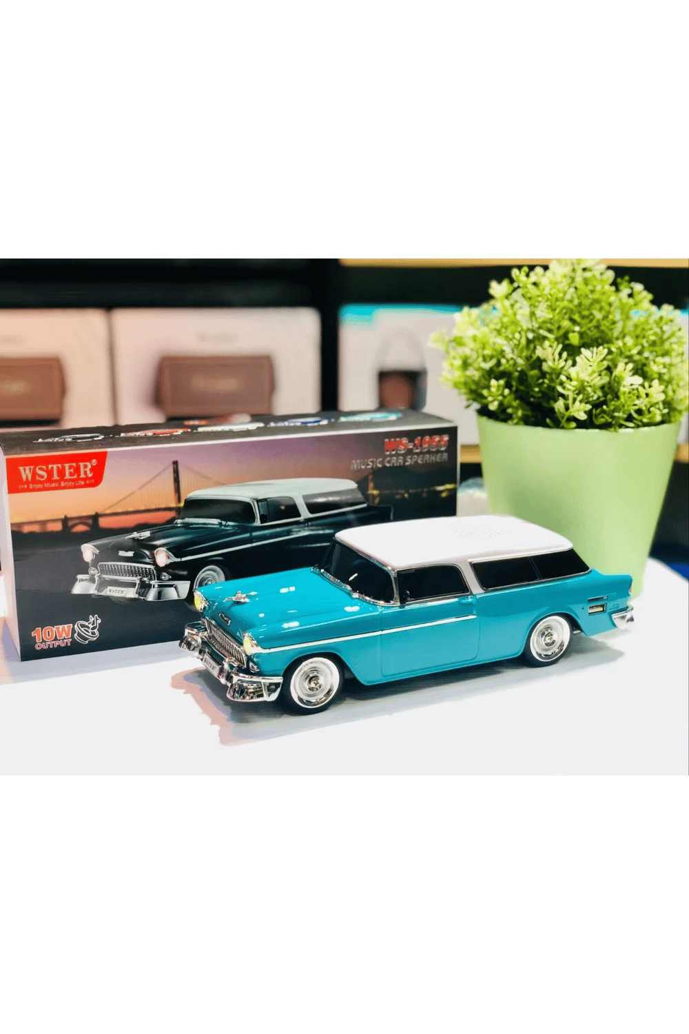 Bluetooth özellikli mavi nostaljik radyo hoparlör 10 watt FM radyo SD kart USB girişli