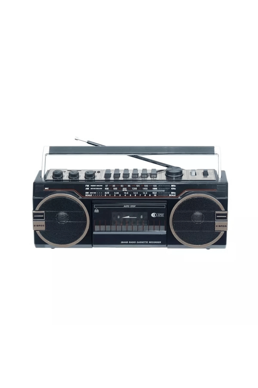 Bluetooth özellikli siyah nostaljik radyo USB SD FM kaset çalar 2 yıl garantili - Elektronik