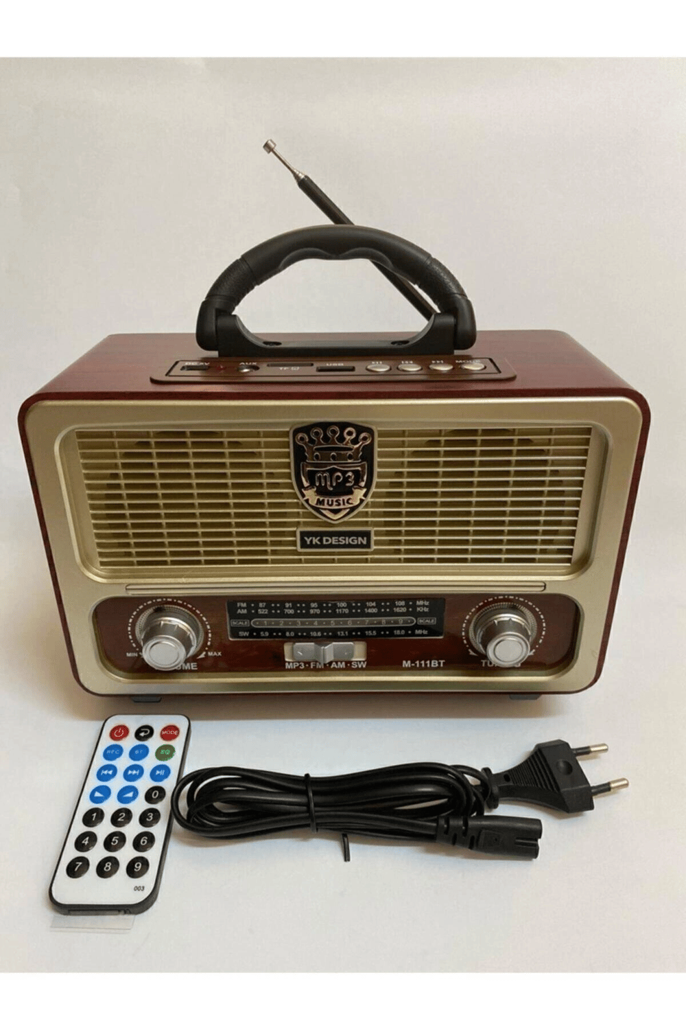 Bluetooth özellikli turuncu nostaljik radyo kumandalı usb müzik çalar 2 yıl garantili
