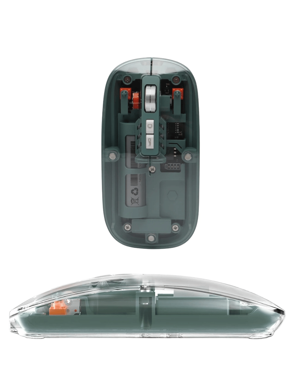 Bluetooth ve 2.4G USB Destekli Pilli Kablosuz Şeffaf Mouse