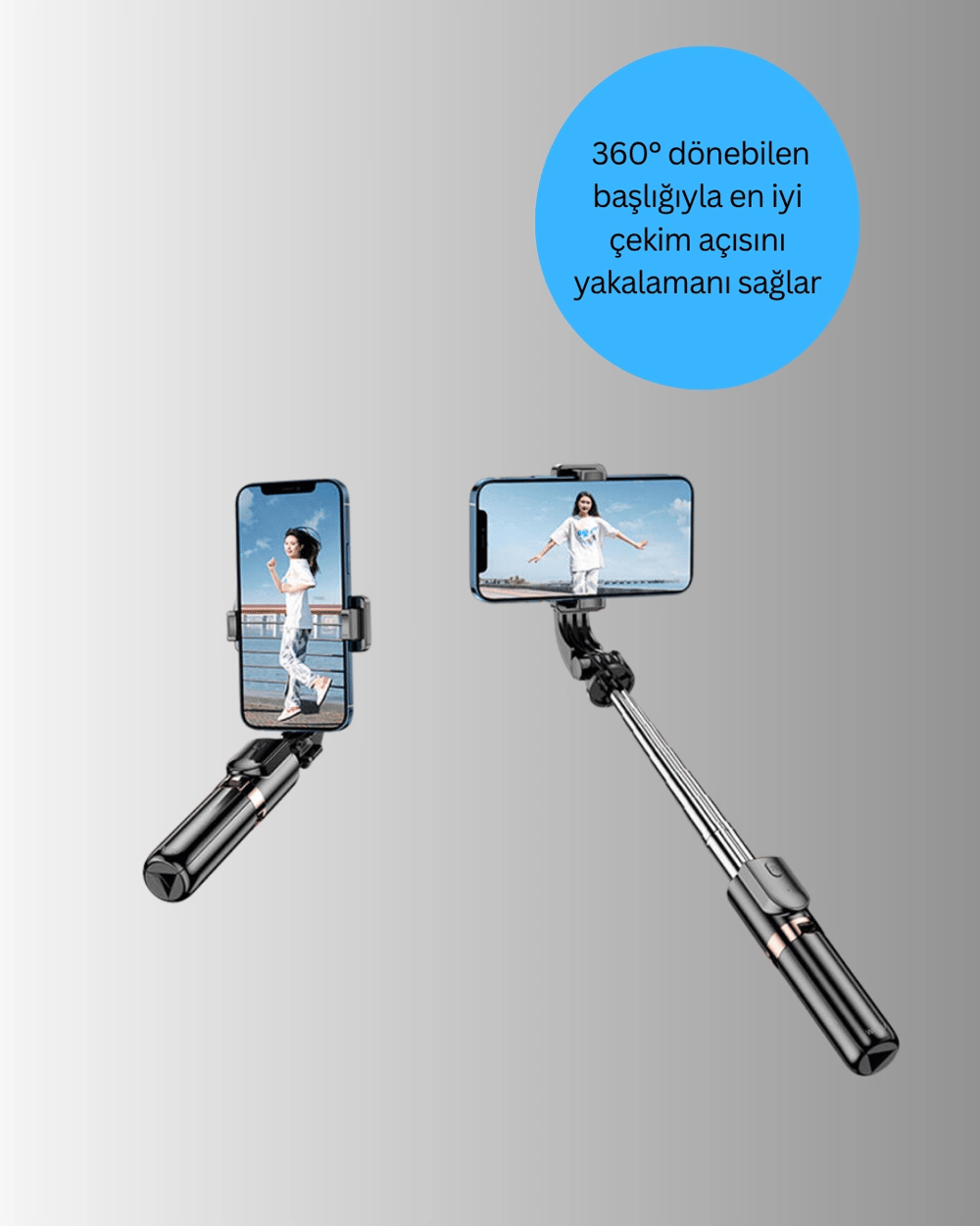 Bluetooth’lu Işıklı Selfie Çubuğu – Katlanabilir, 130 cm