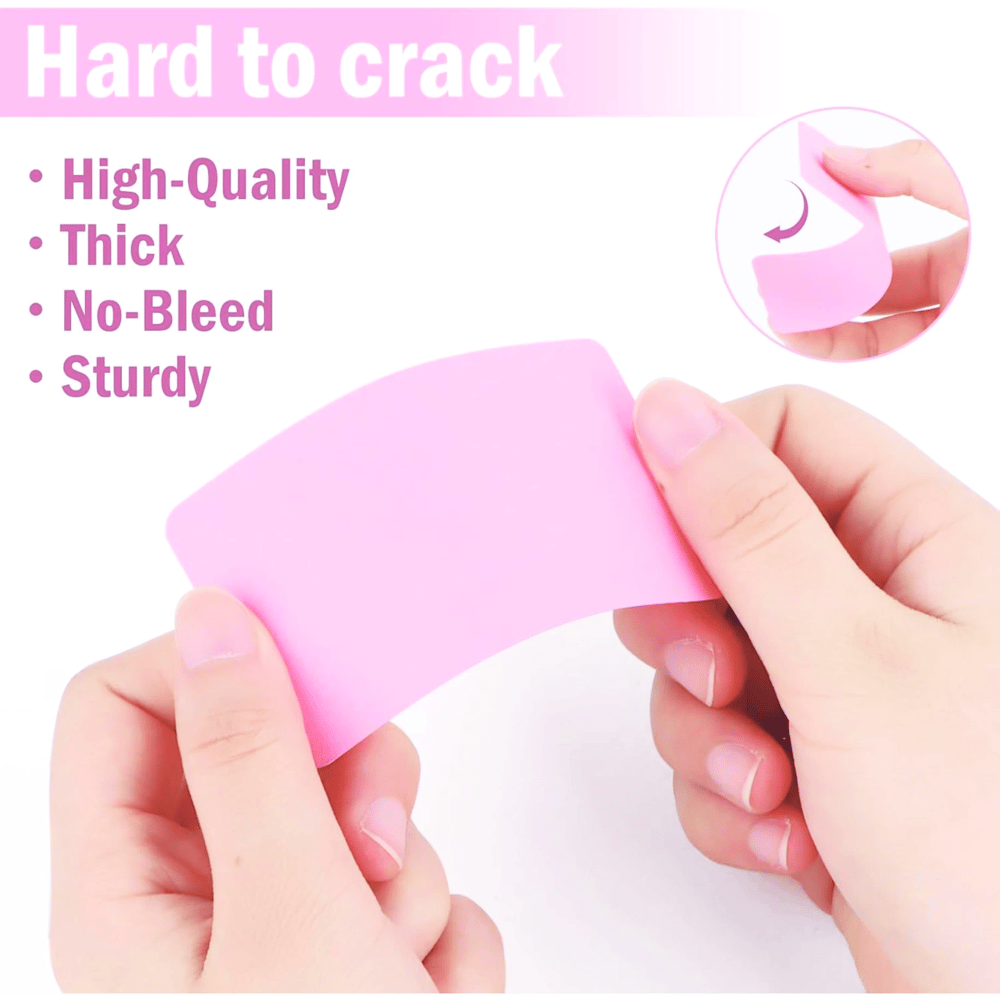 Boş Kelime Kartları 5x8 cm - 50 Adet Oval Kenarlı | Tabu & Not Kartları - Pembe