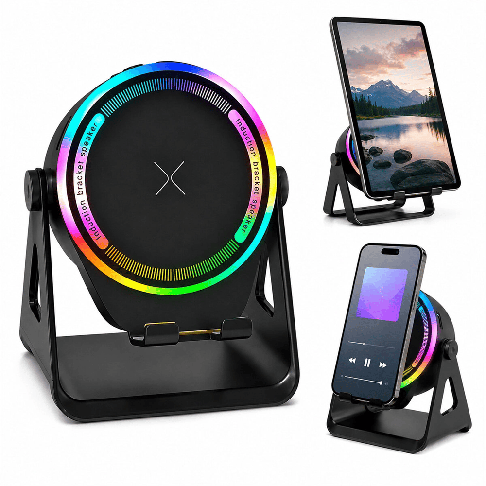 Bt - Sd - Usb Şarjlı Telefon Tutacak Rgb Işıklı Bluetooth Wireless Speaker Hoparlör 5w Pl-4676 Bx40