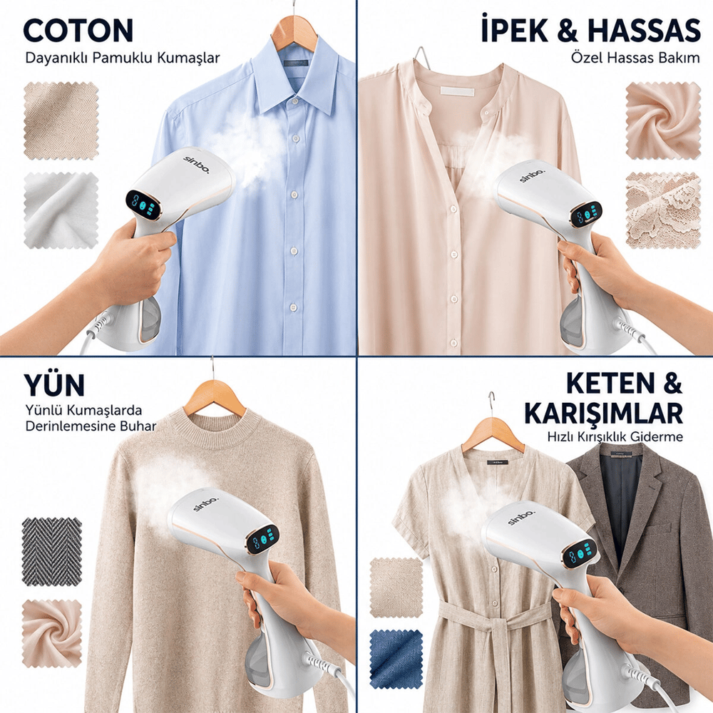 Buharlı Kırışıklık Giderici Dik Ütü 2 Mod 320ml Su Kapasite Dk 26g Buhar Dokunmatik Ekran Ssı-6634 Bx40