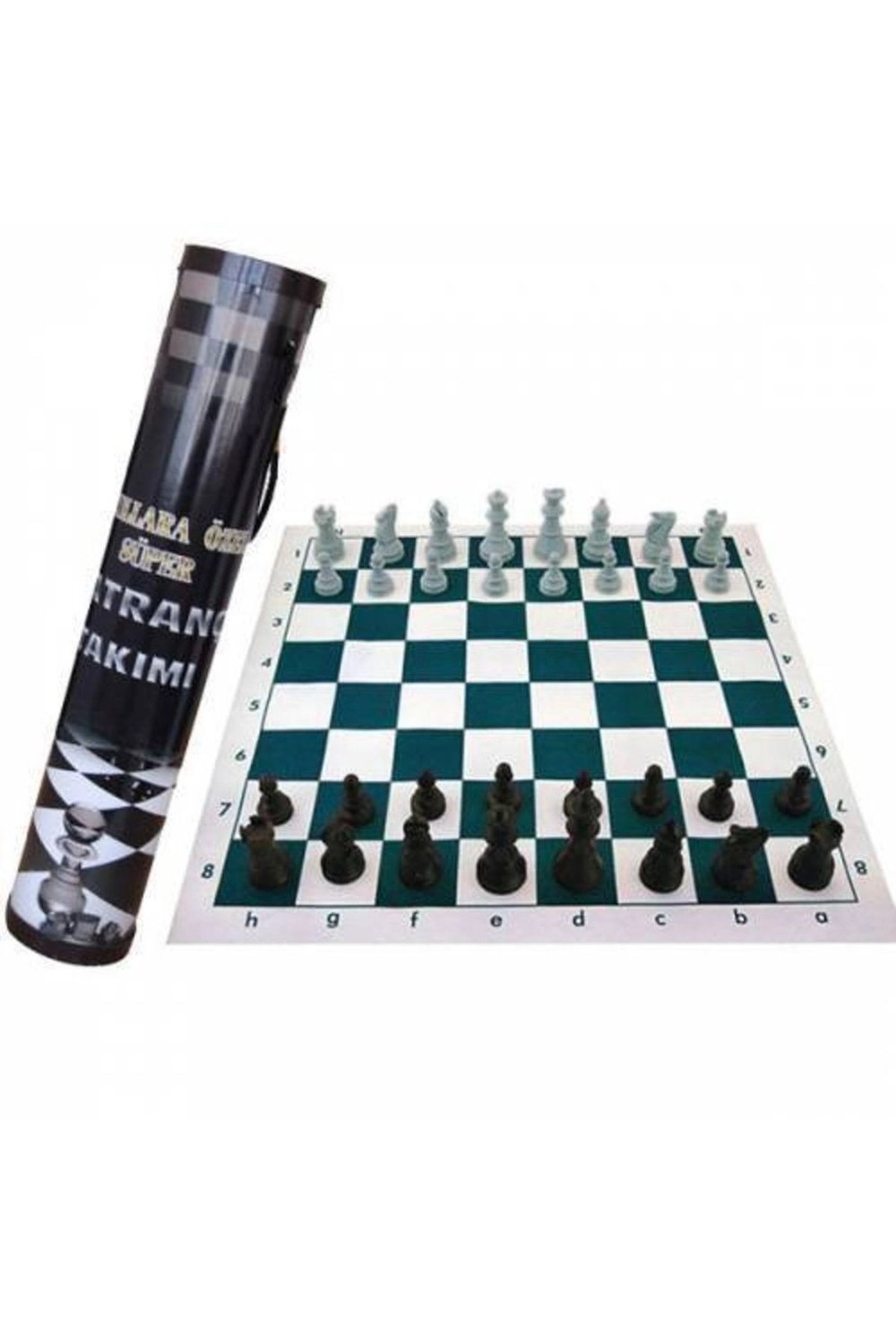 Büyük boy taşlı katlanabilir okul tipi satranç takımı rulo çantalı standart ürün