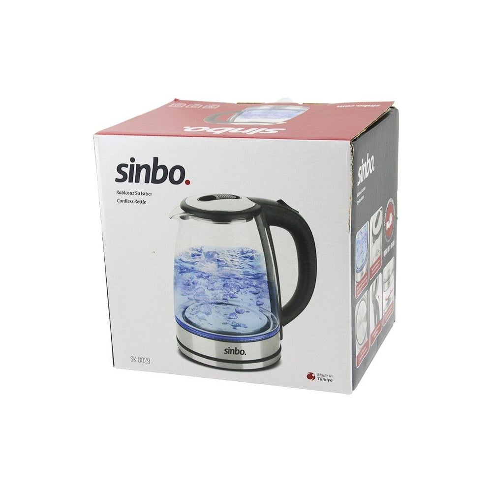 CAM KETTLE SU ISITICISI 1.8LT GİZLİ REZİDANS 360° DÖNEBİLME ÖZELLİK 1850-2200W SK-8029 (3936)