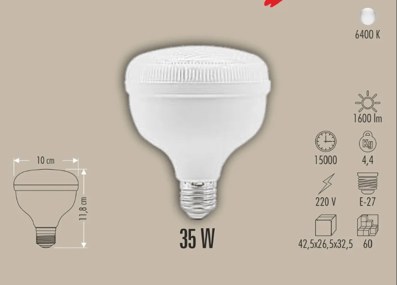 CATA CT 4135 Kristal 35W Torch Led Ampul 6400K Beyaz Işık