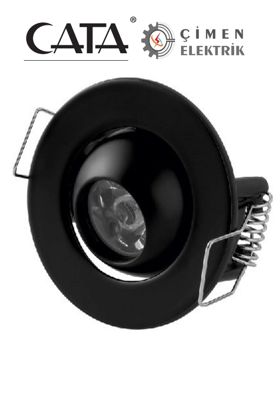 CATA CT 5268 1.5W Siyah Kasa Led Spot 3200K Gün Işığı