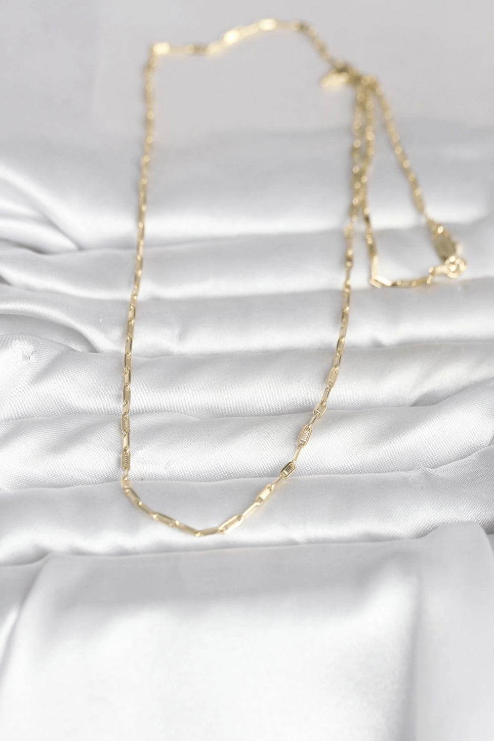 CM 14K Gold Renk İnce Ataç Zincir Model 60 cm Kadın Kolye