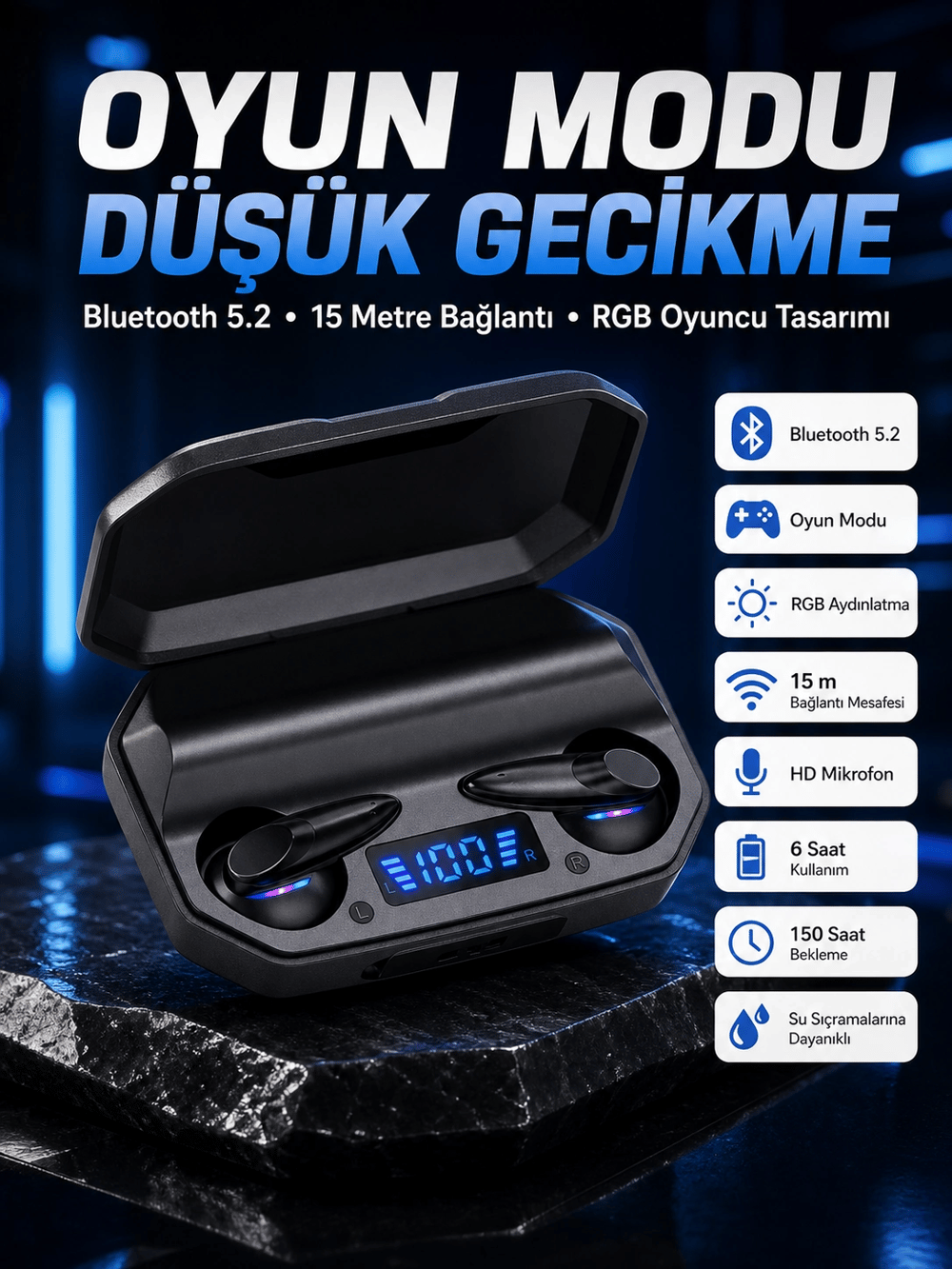 Çağrı Cevaplayabilen Akıllı Saat 5.2 Bluetooth Bağlantılı  Kulaklık