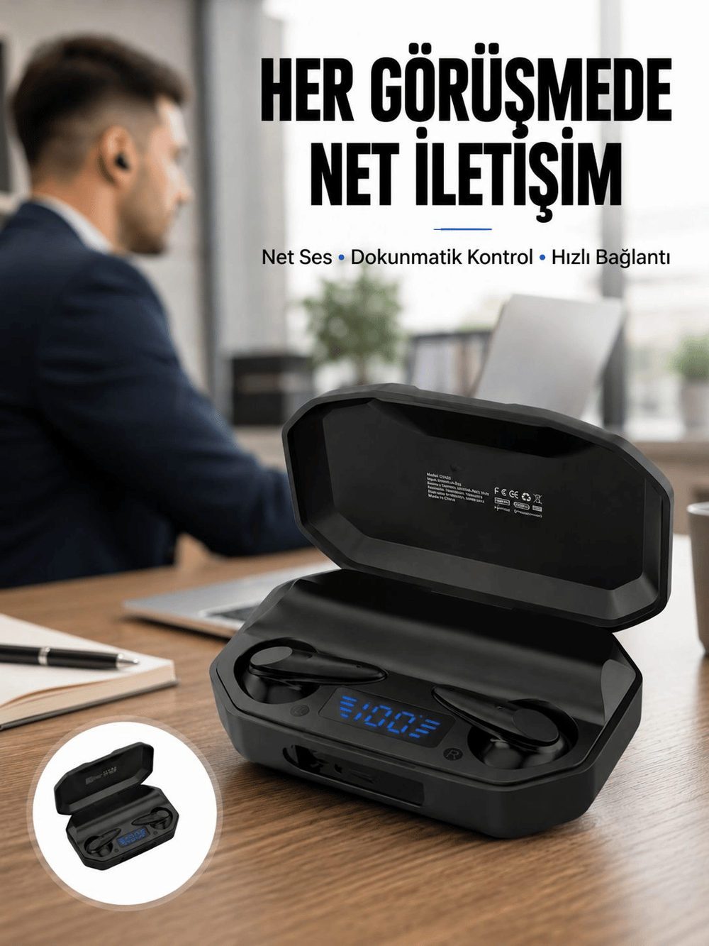 Çağrı Cevaplayabilen Akıllı Saat 5.2 Bluetooth Bağlantılı Kulaklık Yeni Nesil