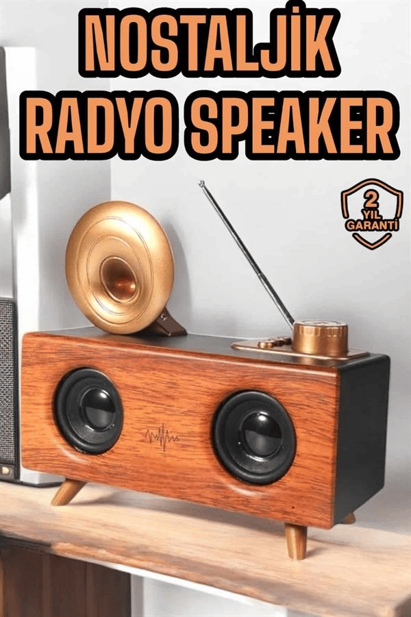 Çalar Radyo Müzik Kutusu Nostaljik Hoparlör Speaker
