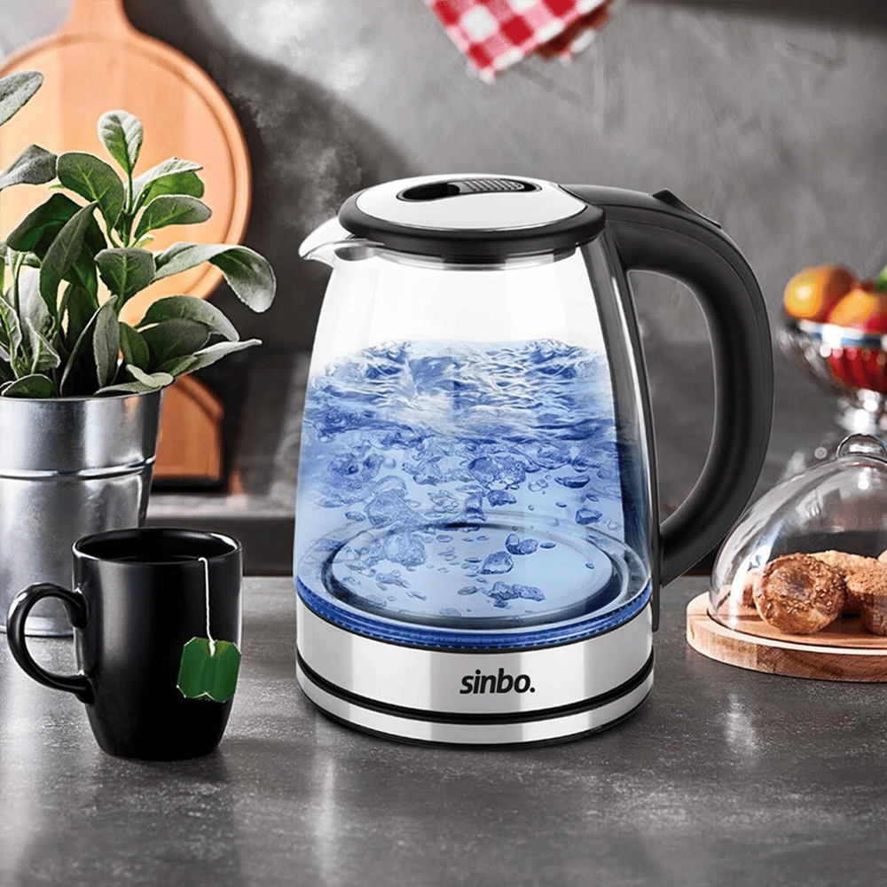 Cam - Ledli Kettle 1.8lt  Gizli Rezistans - Kablosuz 360 Derece Gövde 1500w Sk-8033 Bx40