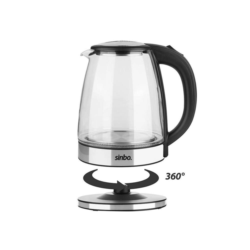 Cam - Ledli Kettle 1.8lt  Gizli Rezistans - Kablosuz 360 Derece Gövde 1500w Sk-8033 Bx40