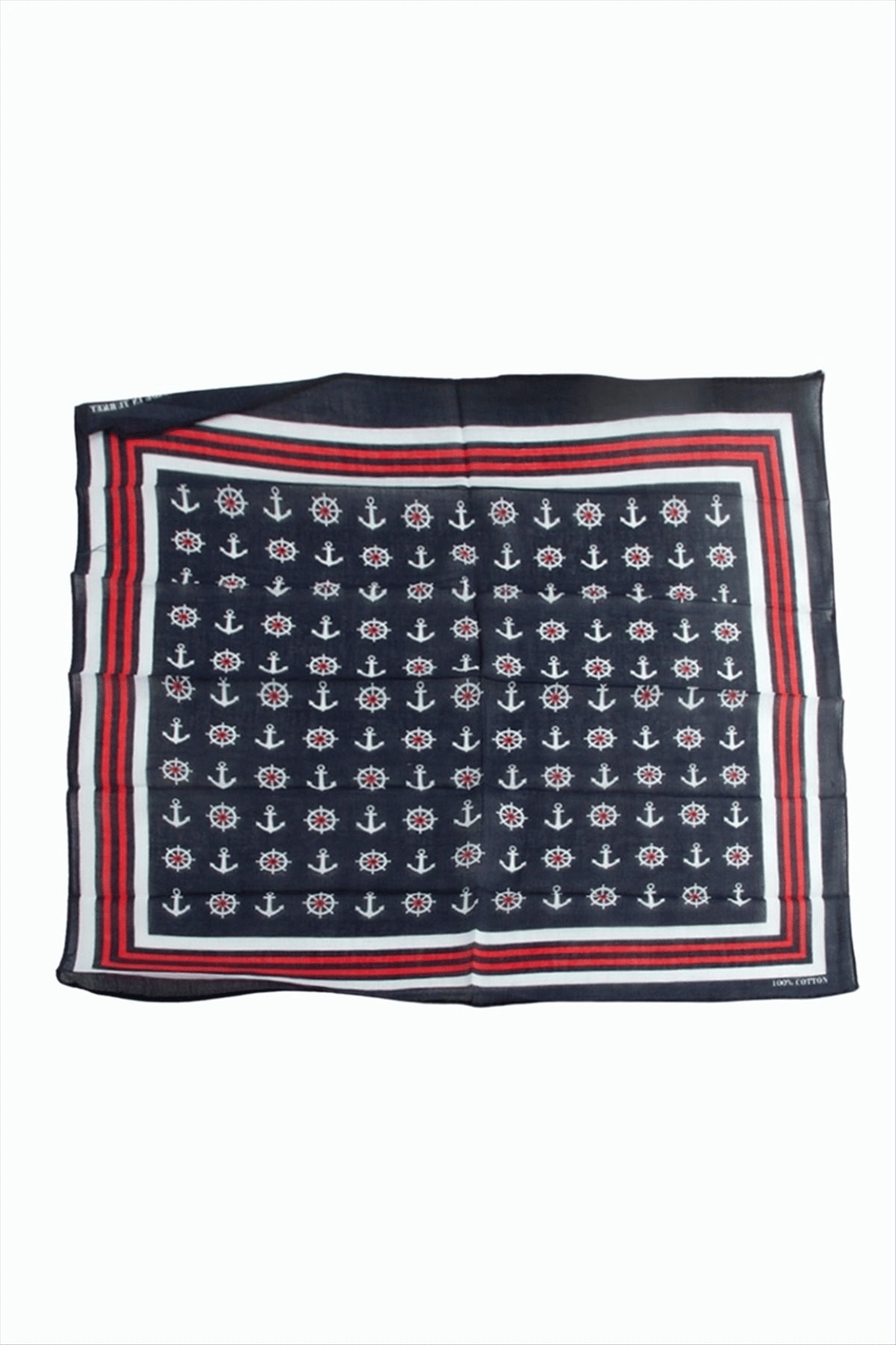 Çapa Dümen Desenli Bandana 50*50