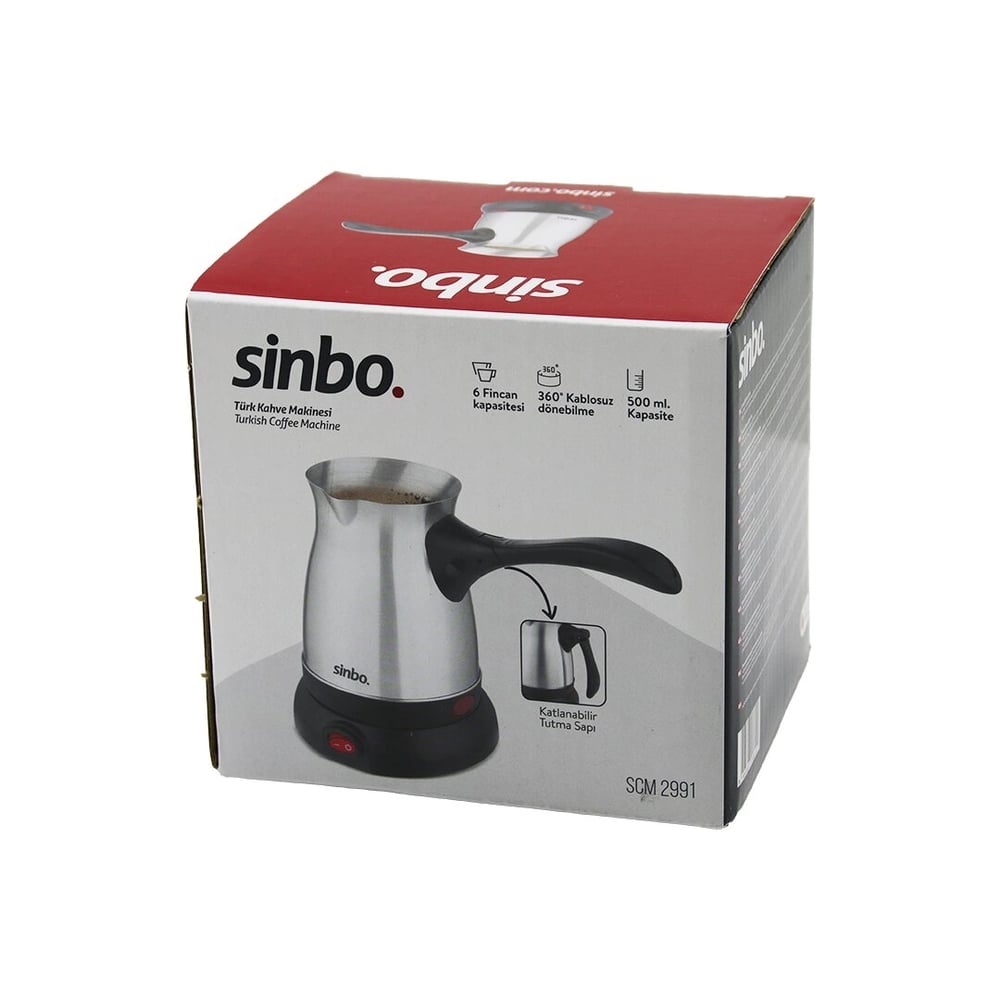 Çelik Elektrikli Cezve Türk Kahve Makinesi - 6fincan=500ml 360 Derece Kablosuz Kullanım Katlanır Kulp 600w Scm-2991 Bx40