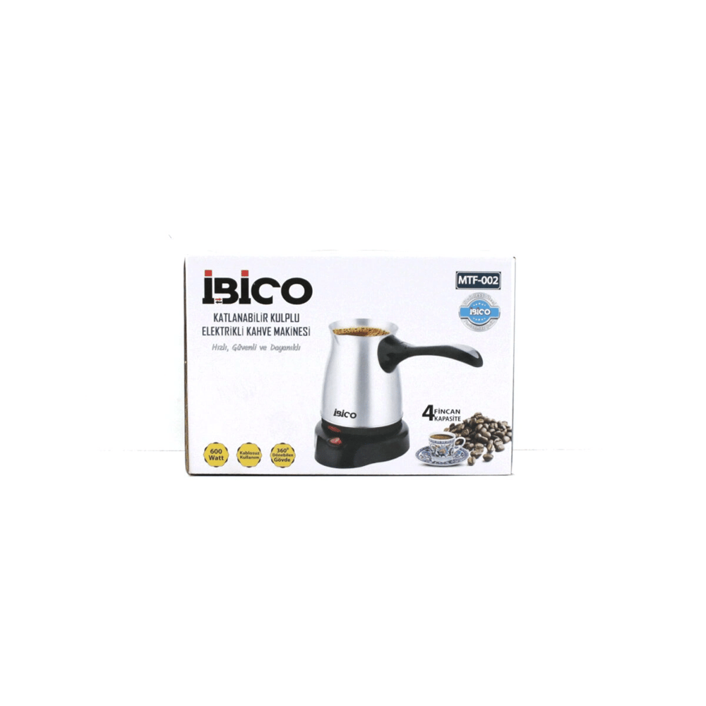 Çelik Elektrikli Cezve Türk Kahve Makinesi - 4fincan=400ml Kablosuz Kullanım- 360°döner 600w Mtf-002 Bx40