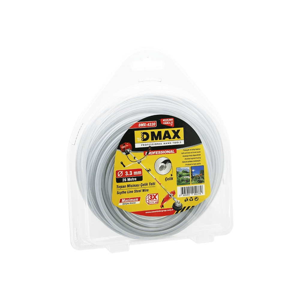 Çelik Telli Yuvarlak    3.3mm X 26mt  Çim Biçme Tırpan Misinası Bx40