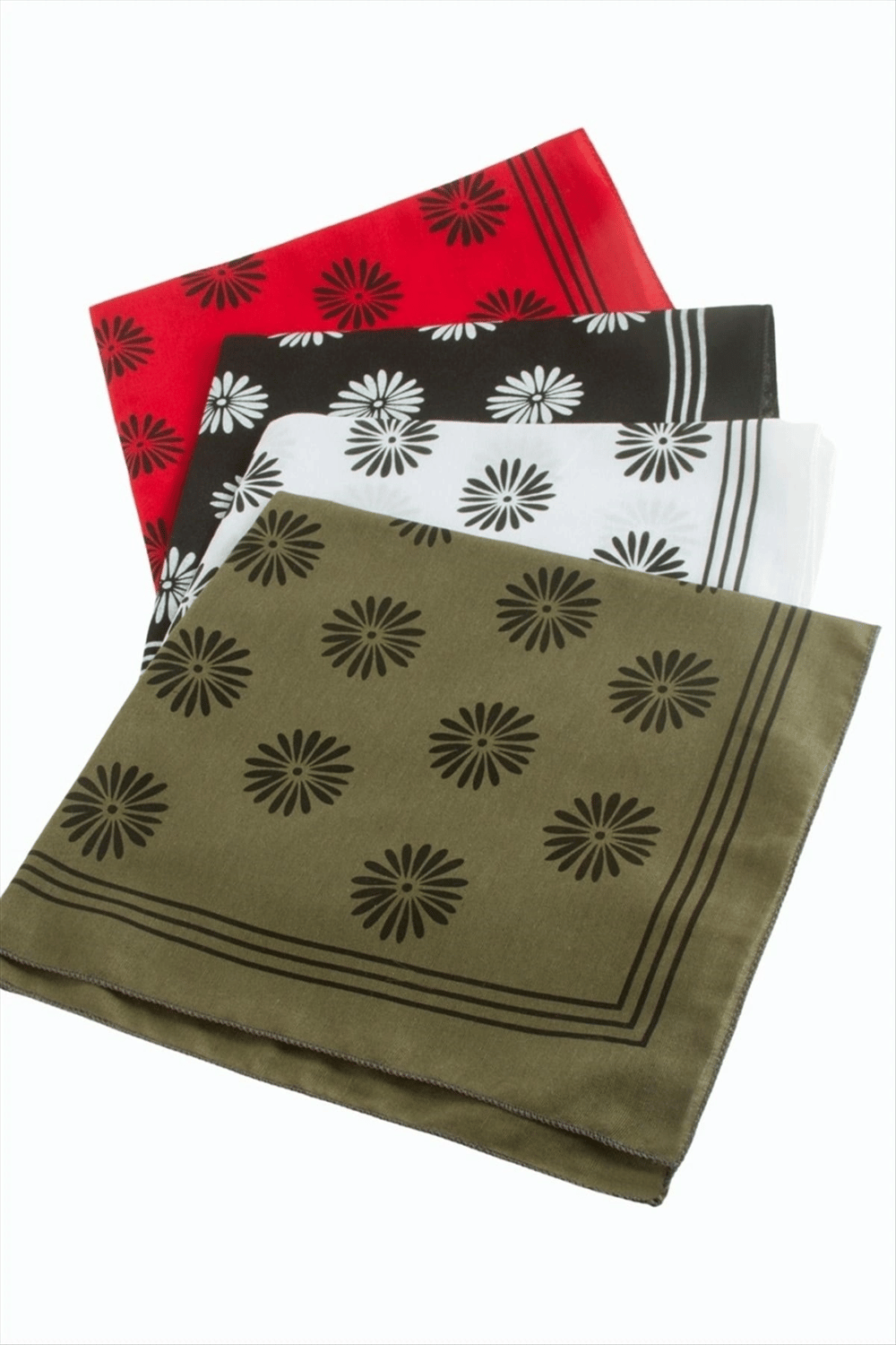 Çiçek Desenli Keten Bandana 50*50