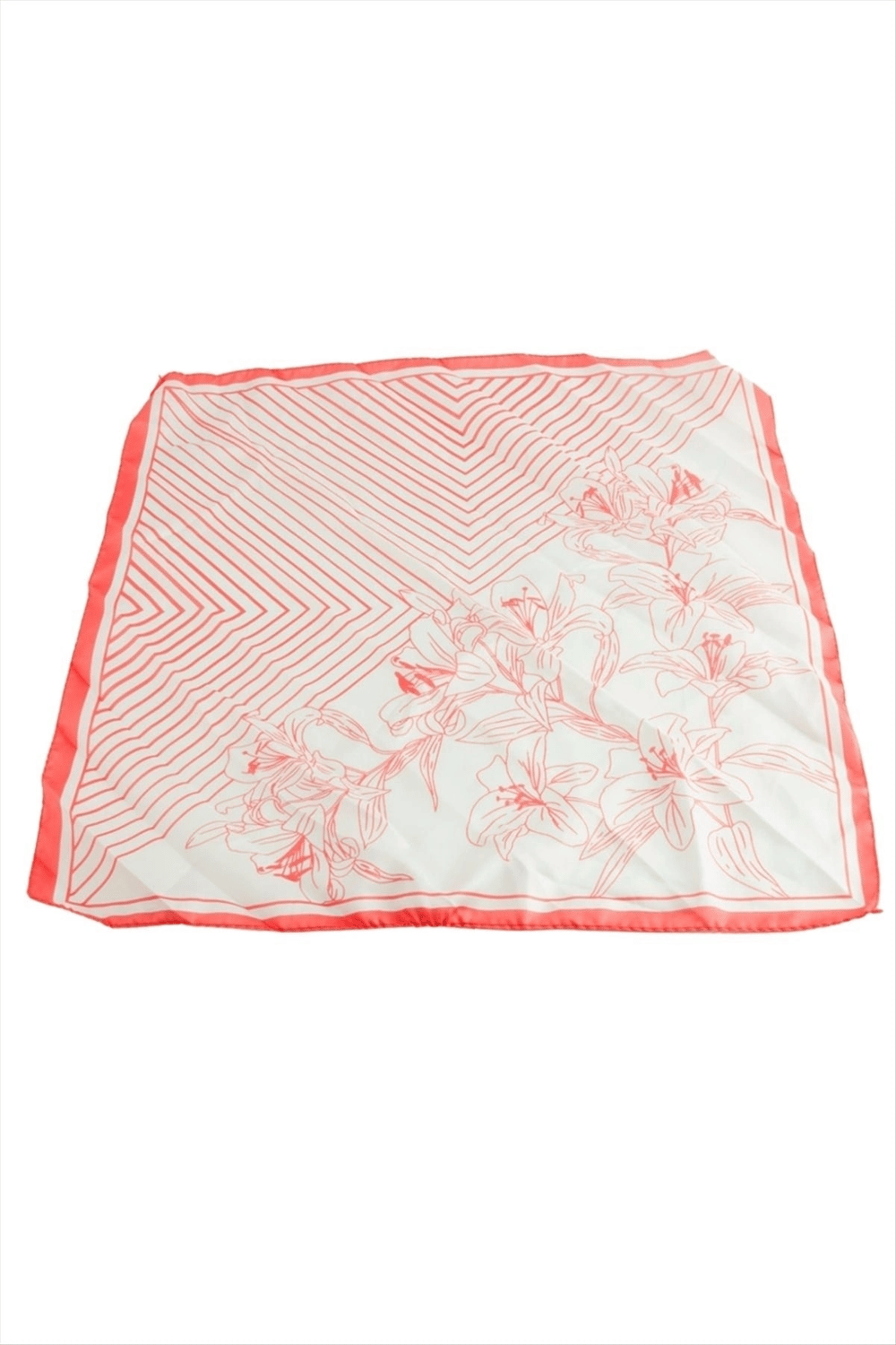 Çiçek Desenli Zr Saten Fular 50*50 cm