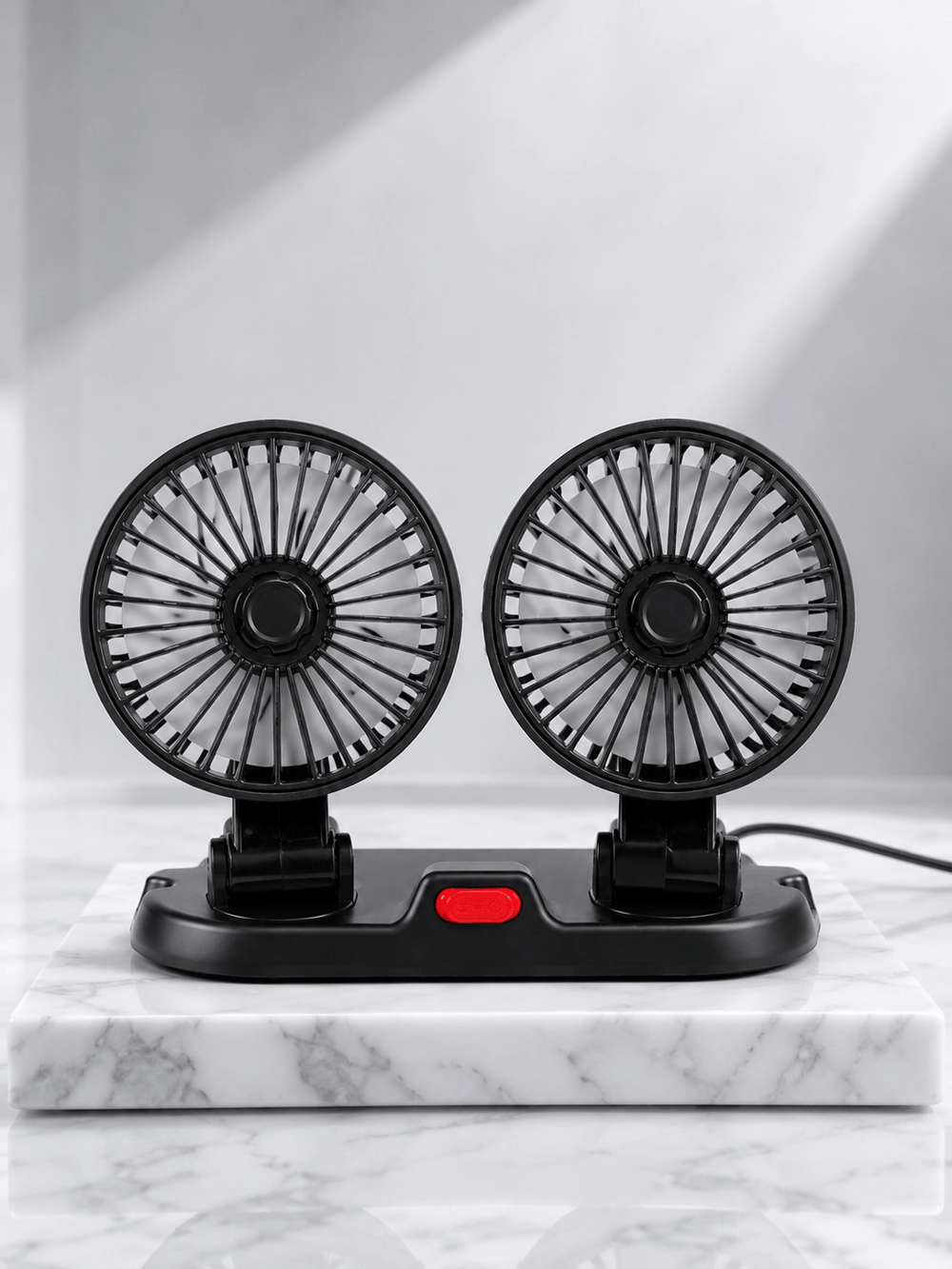 Çift Başlıklı Araç İçi USB Vantilatör Soğutucu Fan