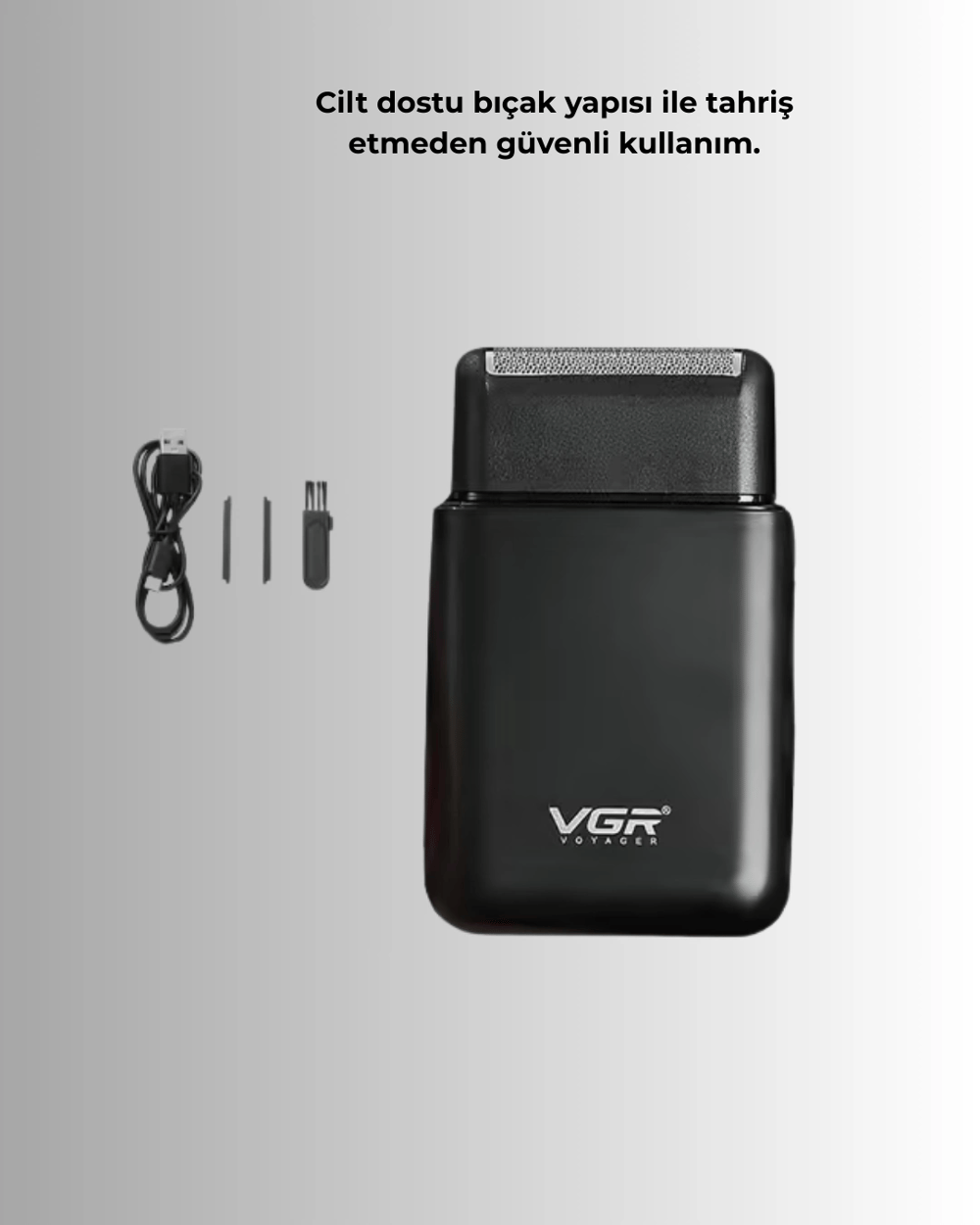 Çift Başlıklı Elektrikli Tıraş Makinesi | Suya Dayanıklı, Hafif ve Ergonomik