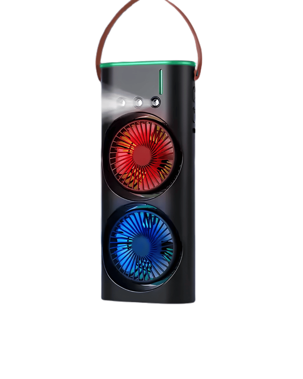 Çift Başlıklı Taşınabilir Fan RGB Işıklı Sprey Nemlendiricili Masaüstü Serinletici Fan