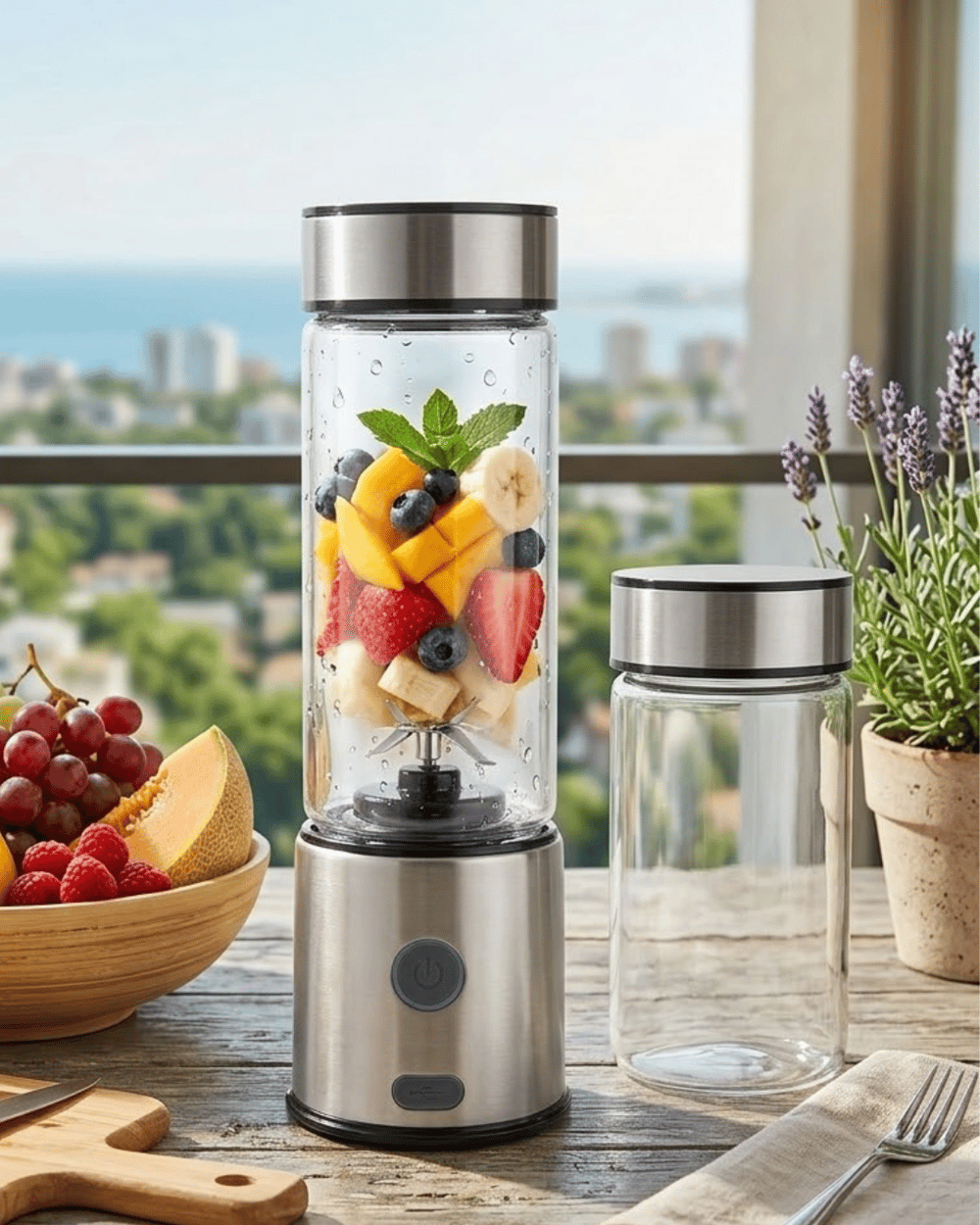 Çift Cam Hazneli Blender 16500 RPM Buz Kırıcı Taşınabilir Blender