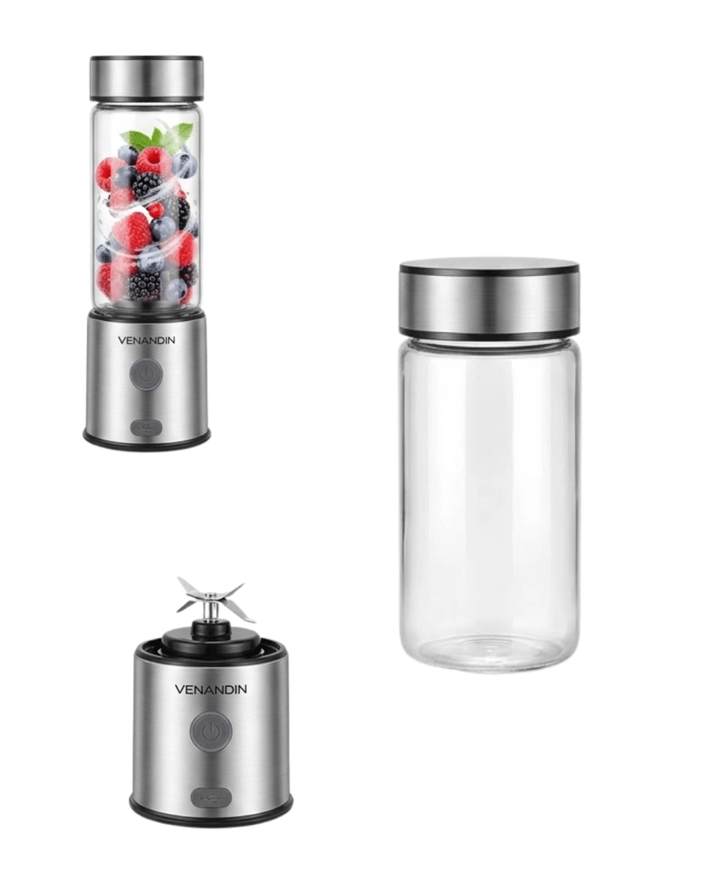 Çift Cam Hazneli Blender 16500 RPM Buz Kırıcı Taşınabilir Blender