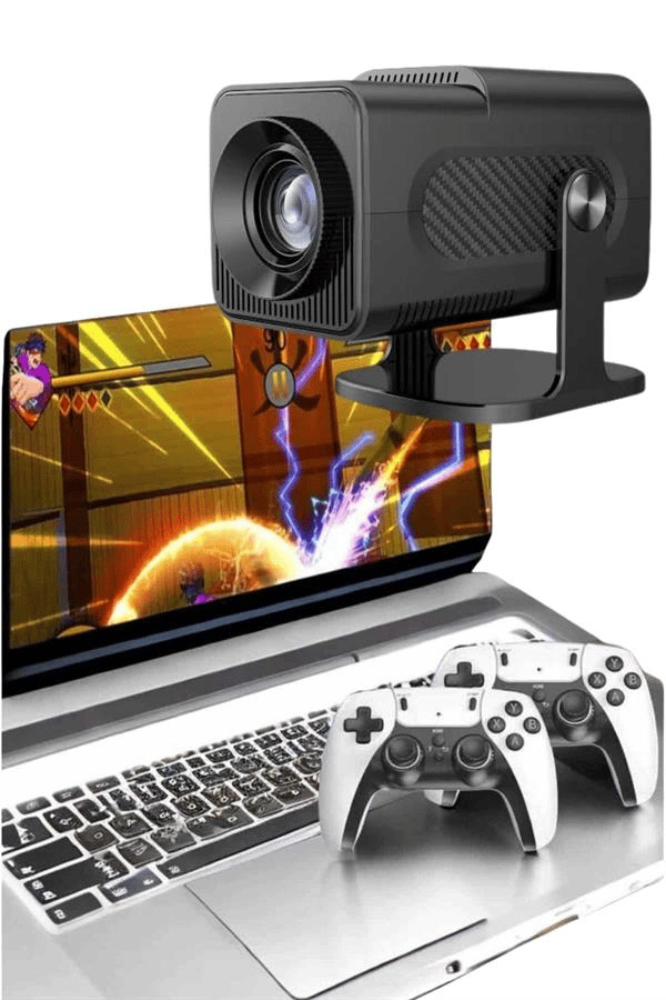 Çift Kollu Game Box Projeksiyon Cihazı Kumandalı Android Tv Dahili Hoparlör