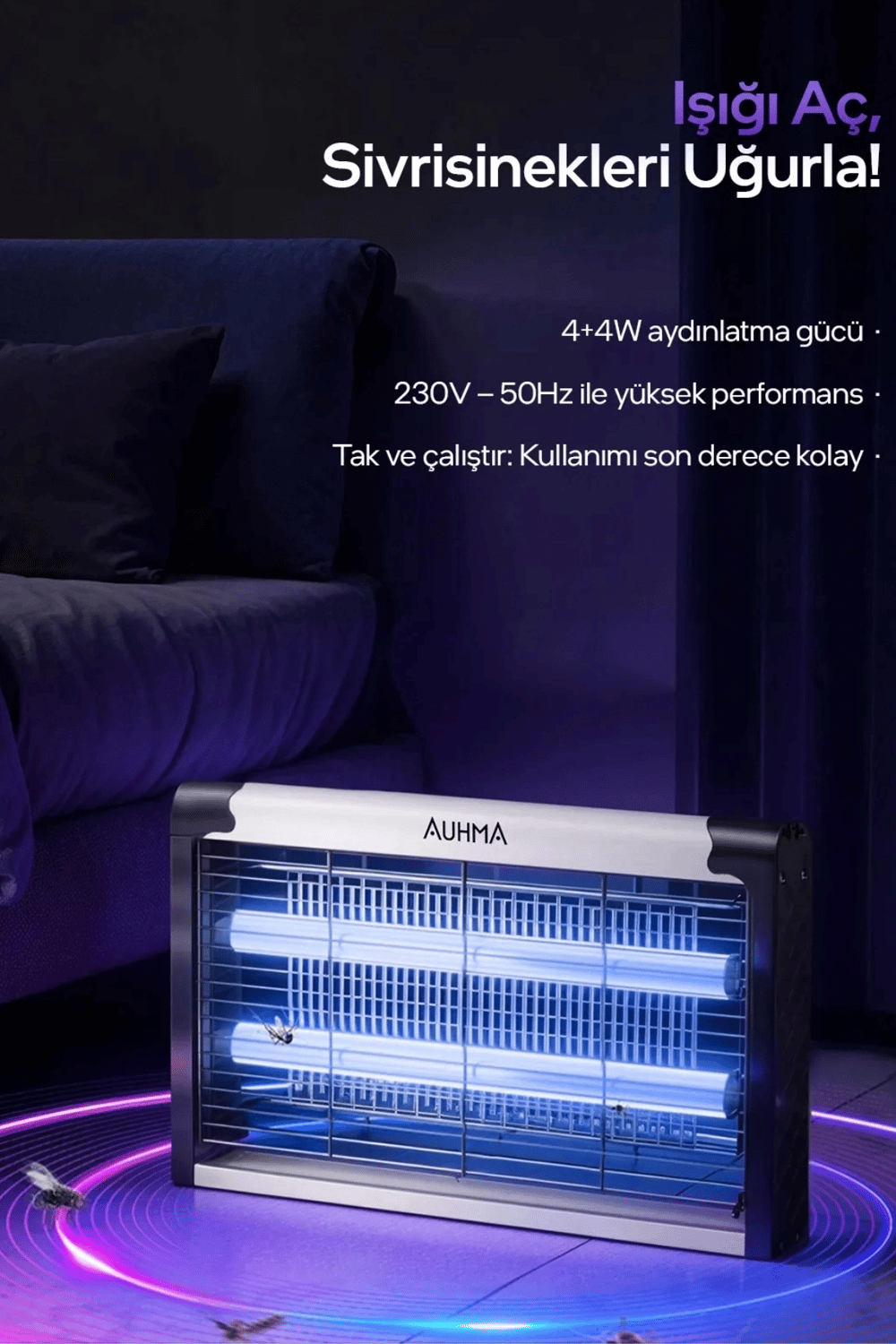 Çift ampullü elektrikli sineklik makinesi sivrisinek kovucu ve yakalama cihazı - Süpermarket