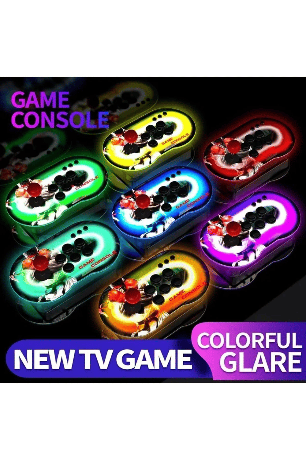 Çift kişilik retro joystickli beyaz oyun konsolu, 4K HD görüntü, oyun, bluetooth yok