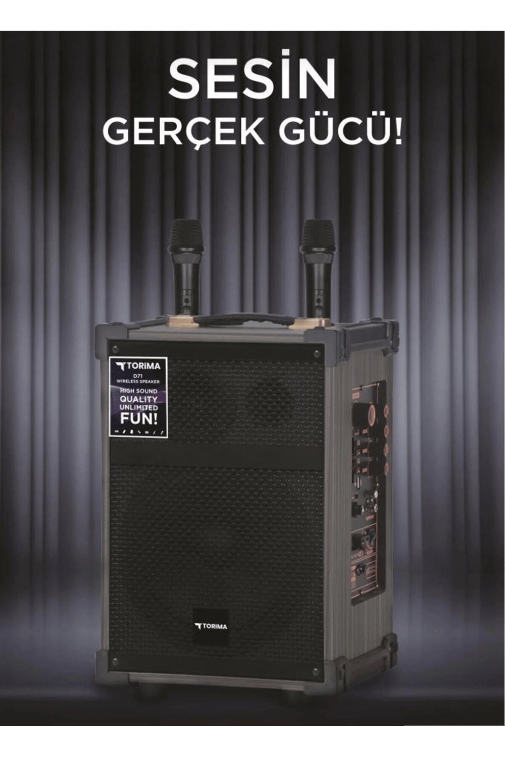 Çift mikrofonlu radyo bluetooth SD USB taşınabilir şarjlı siyah hoparlör 5 saat dinleme