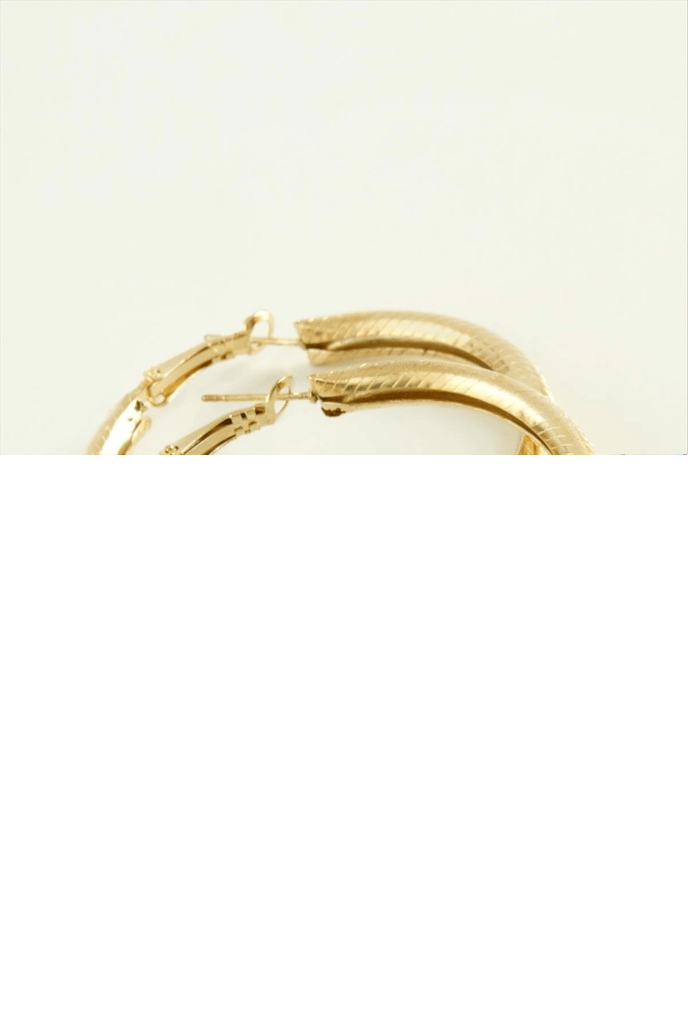 Çizgili Boru Halka Küpe 4,5 cm