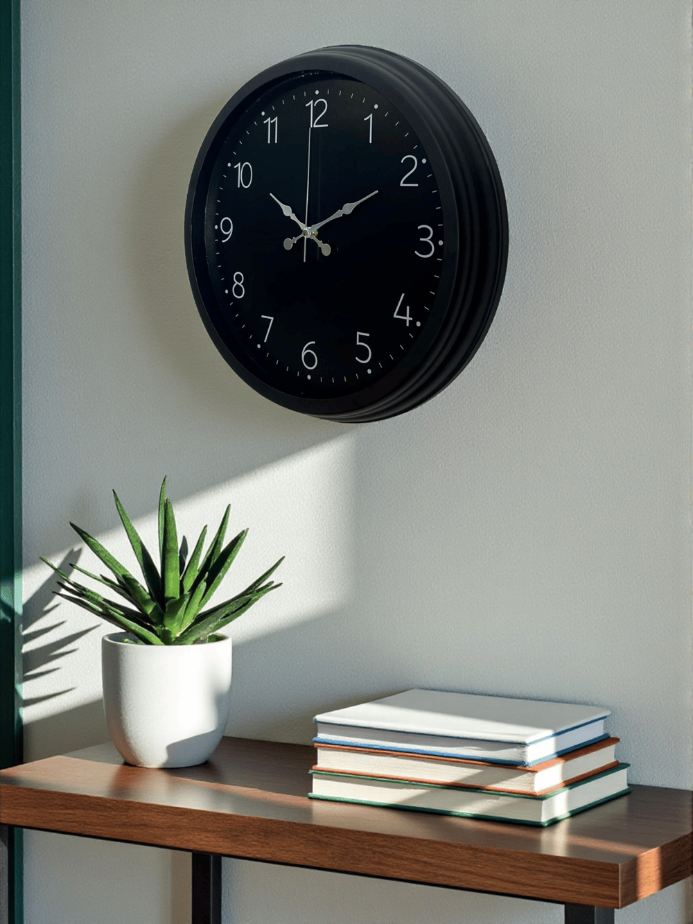 Classic Black Zarif 40 cm Metal Duvar Saati