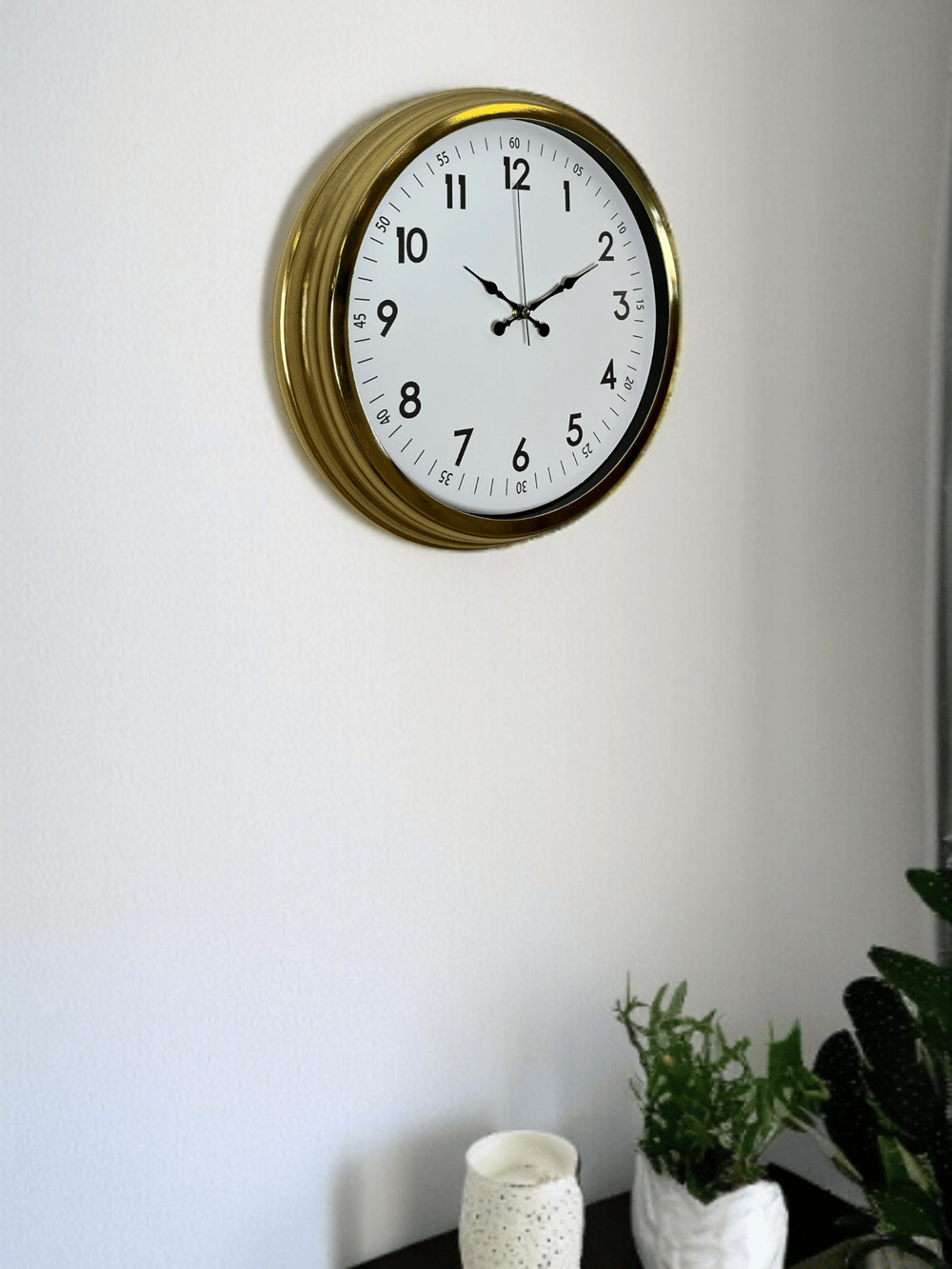 Classic White Gold 40 Cm Metal Duvar Saati