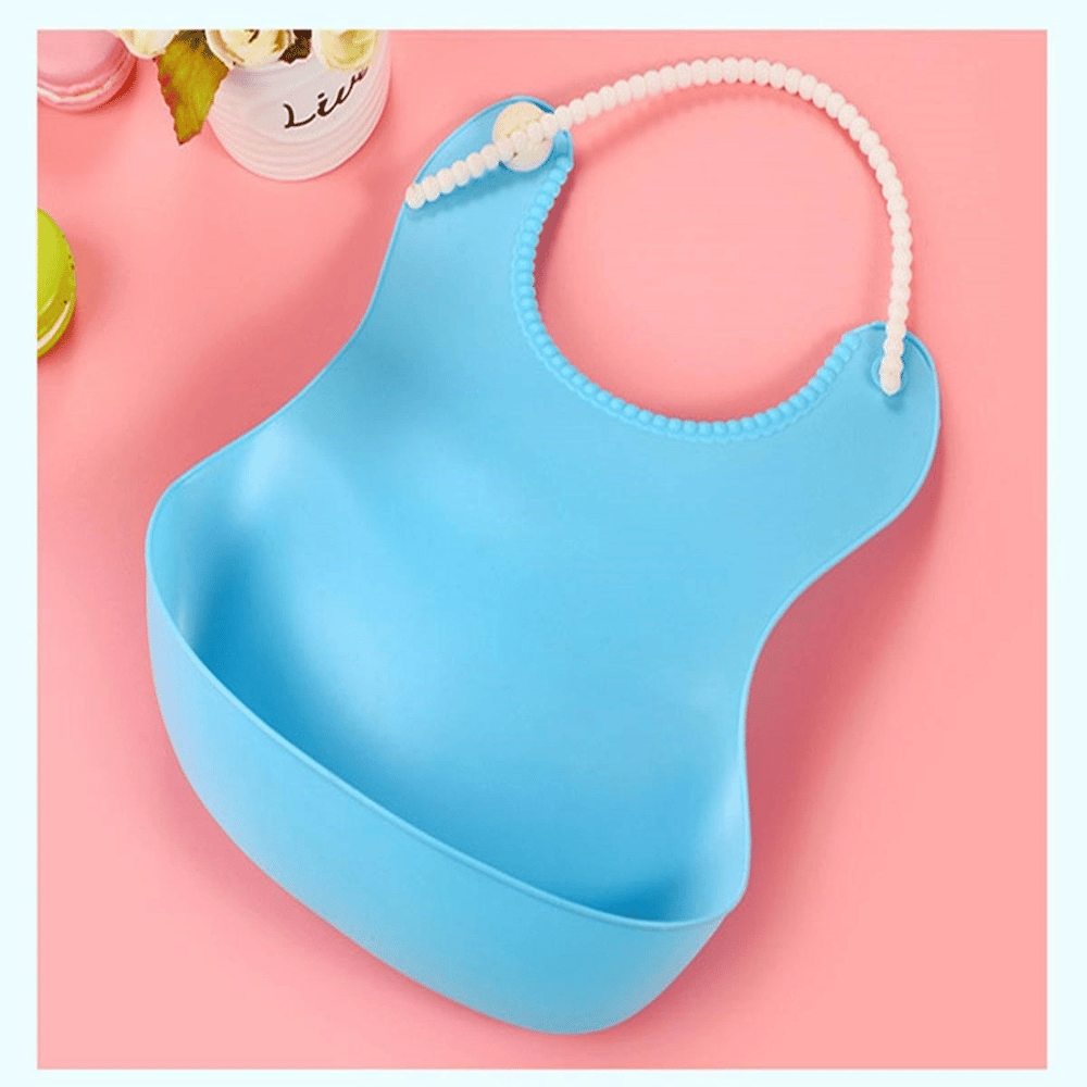 Çocuk Bebek Mama Önlüğü Dökülme Engelleyici Bükülebilir Mavi Bx40