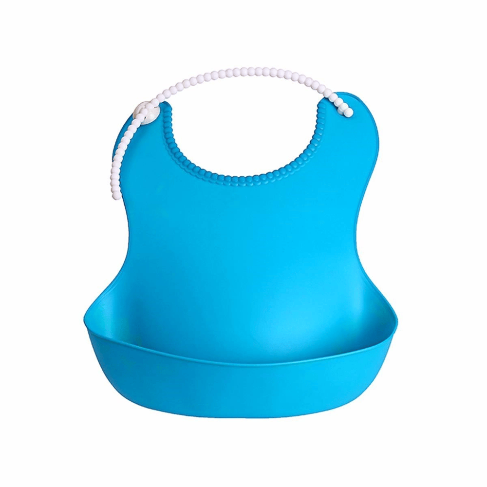 Çocuk Bebek Mama Önlüğü Dökülme Engelleyici Bükülebilir Mavi Bx40