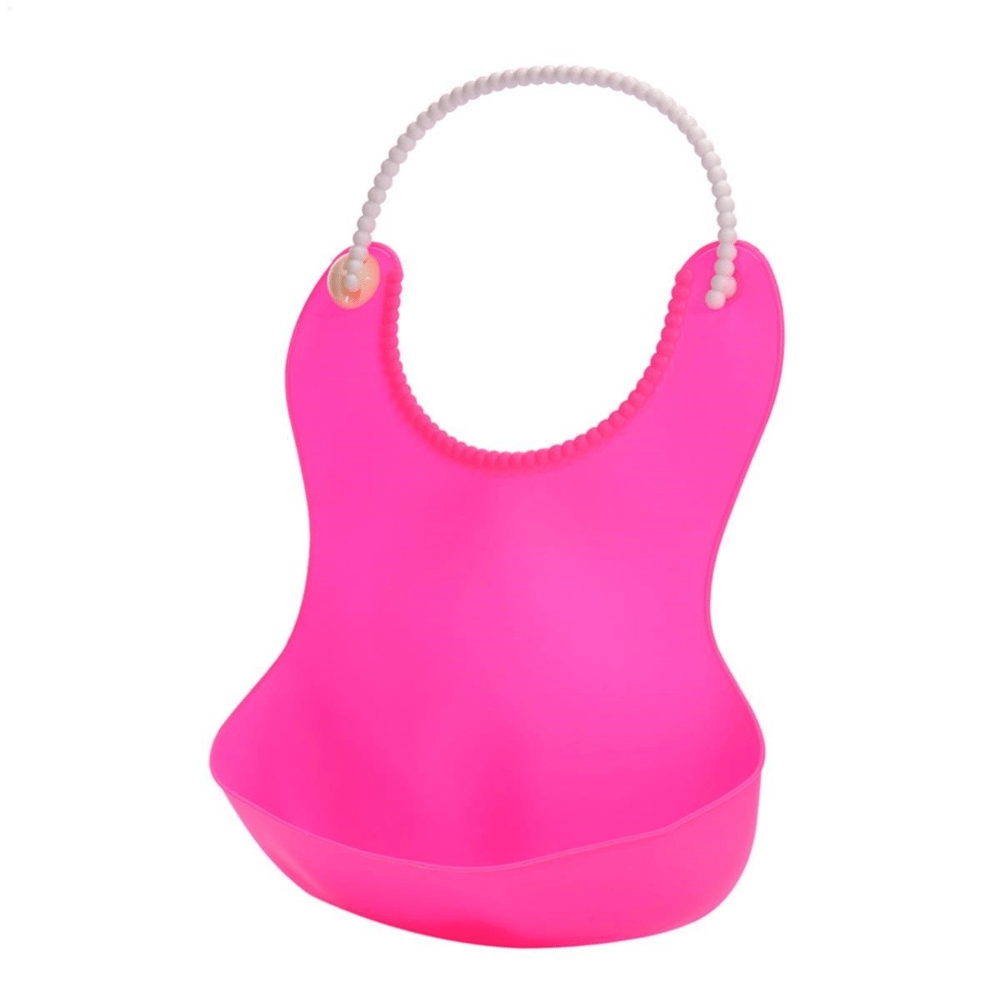 Çocuk Bebek Mama Önlüğü Dökülme Engelleyici Bükülebilir Pembe Bx40