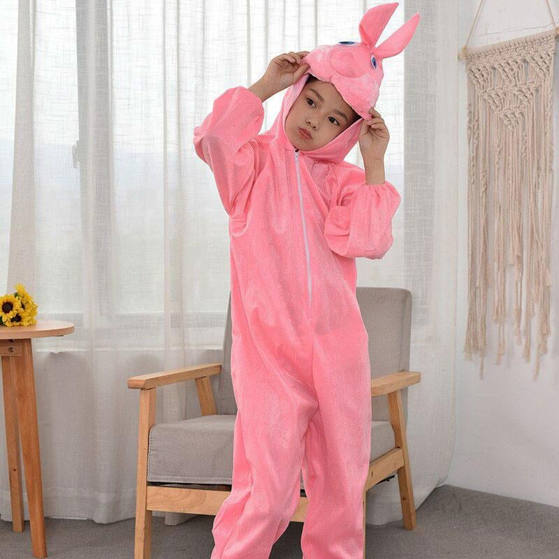 Çocuk Tavşan Kostümü Pembe Renk 4-5 Yaş 100 cm (3936)