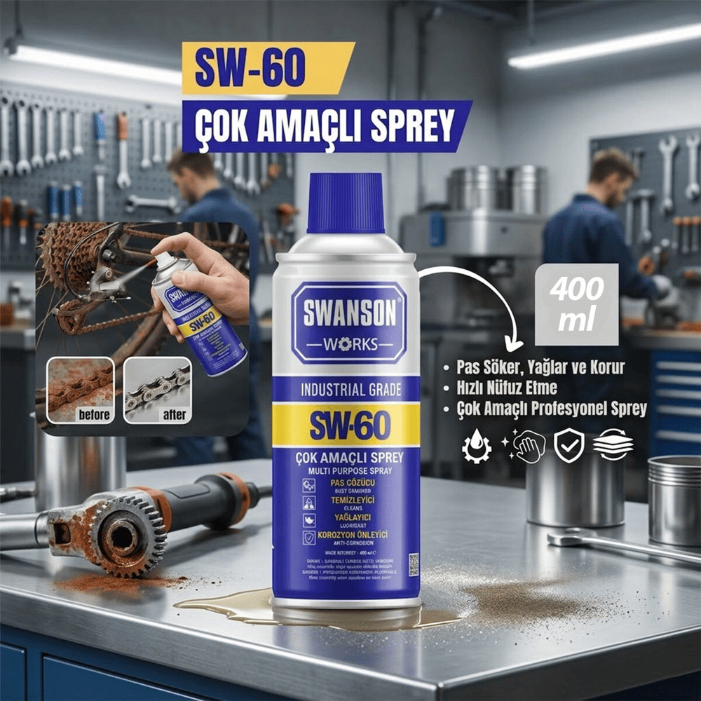 Çok Amaçlı Profesyonel Sprey - 400 ml - Pas Sökücü - Yağlayıcı - Koruyucu