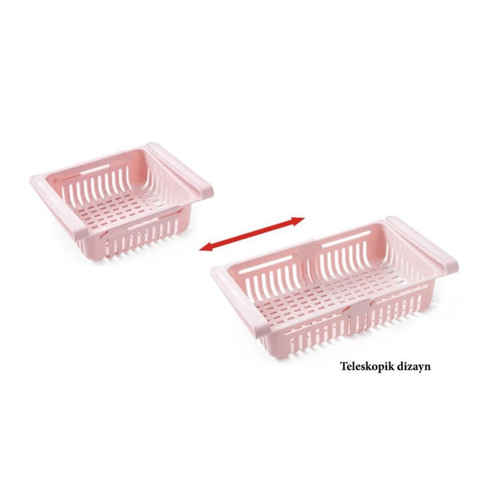Çok Amaçlı Uzayıp Kısalabilir Buzdolabı Düzenleyici Sepeti Rafı Bx40