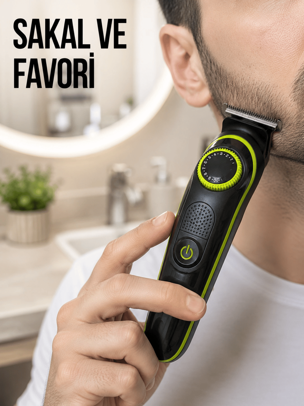 Çok Başlıklı Erkek Tıraş Makinesi Sakal Favori Burun Kulak ve Vücut Bakım Seti