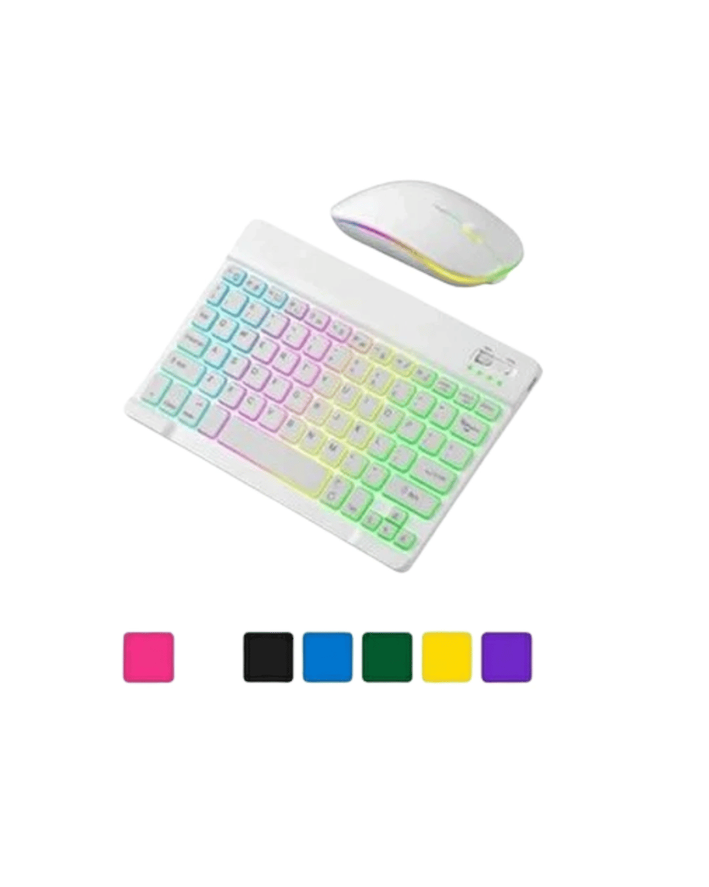 Çoklu Cihaz Uyumlu Kablosuz Klavye Mouse Seti Aydınlatmalı