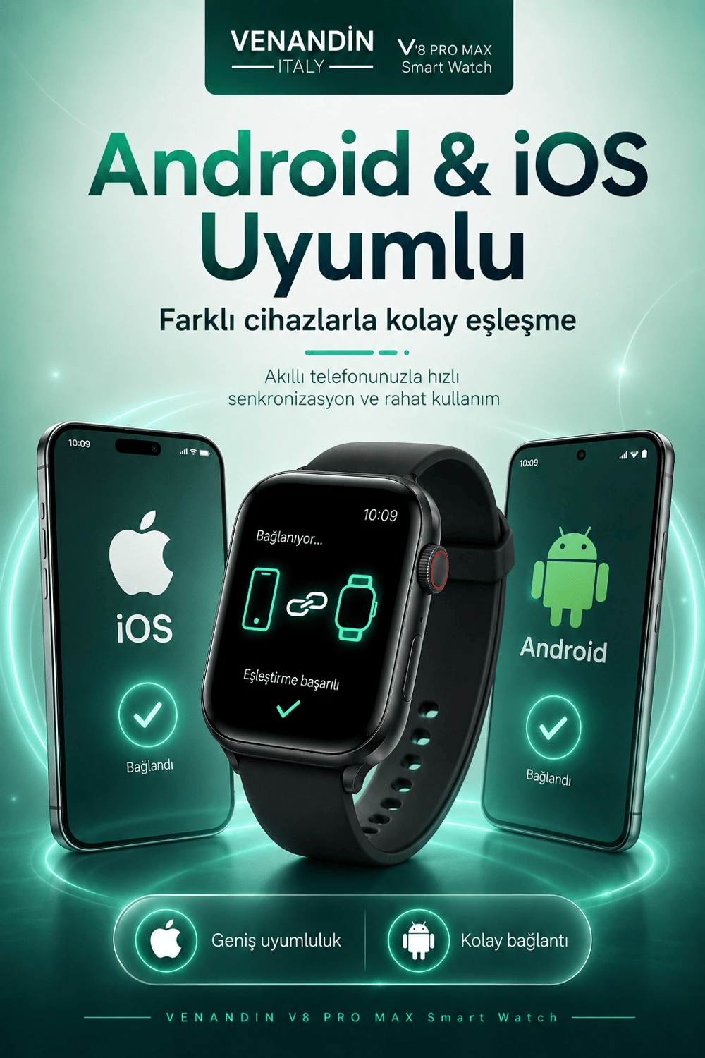 Çoklu Uygulama Destekli Bluetooth Akıllı Saat Dokunmatik Ekranlı Bildirim Özellikli