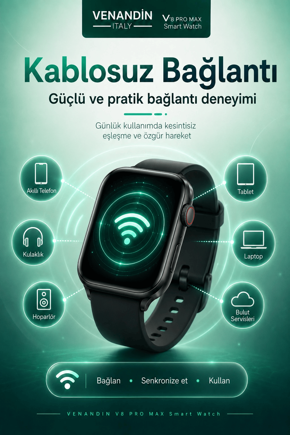 Çoklu Uygulama Destekli Bluetooth Akıllı Saat Dokunmatik Ekranlı Bildirim Özellikli
