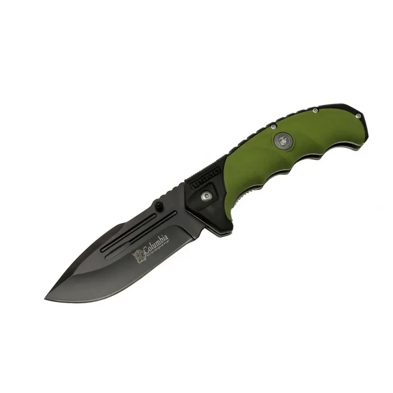 Columbia Fst4008-b Oluklu Siyah Kamp Çakı 22 Cm - Otomatik