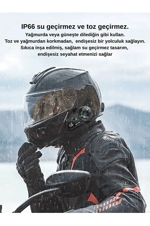 D2-6x 1000m Mesafeli 6 Kanallı İntercom Bluetooth Motosiklet Kask Kulaklığı İntercom Kulaklık