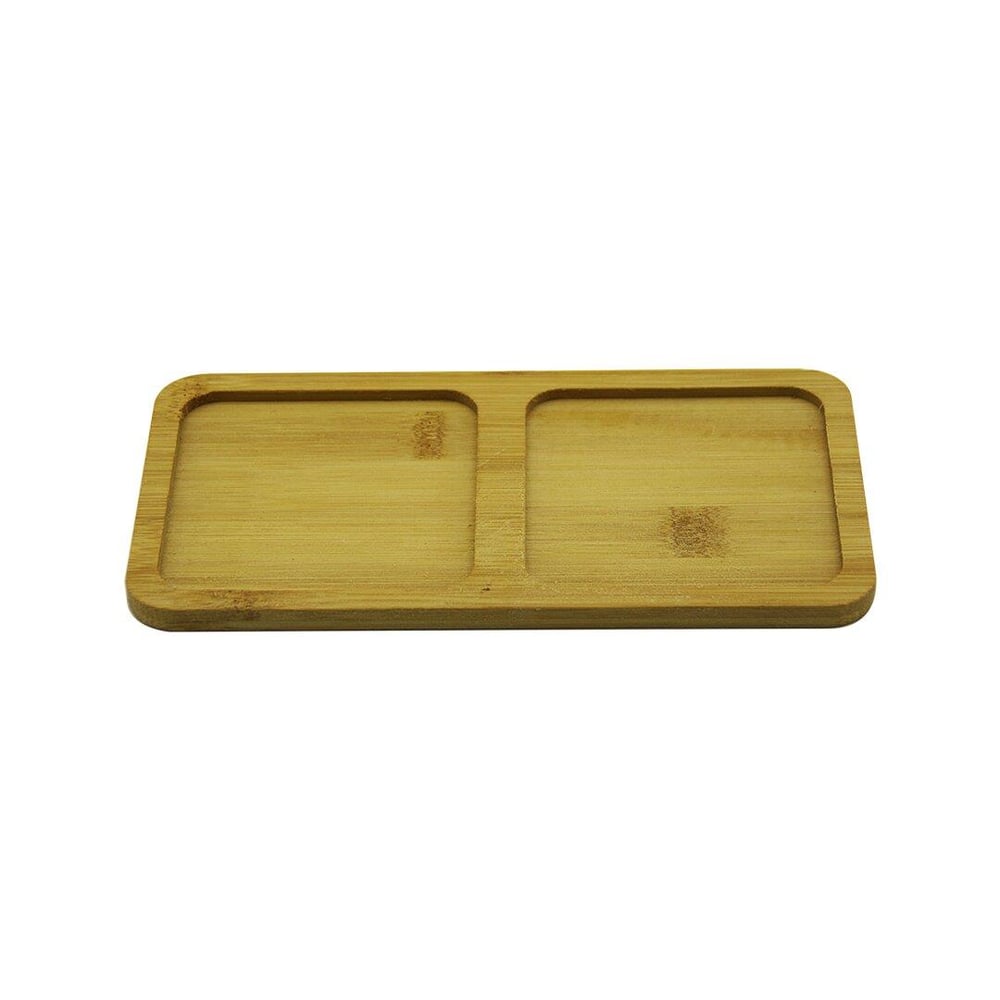 DİKDÖRTGEN - 2 BÖLMELİ - 10X19.5CM  AHŞAP BAMBU YAĞDANLIK ALTLIK (3936)