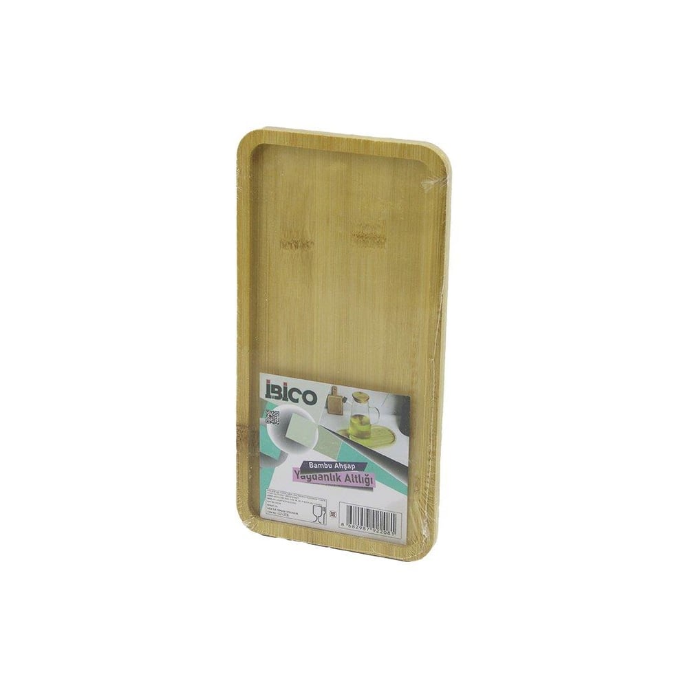 DİKDÖRTGEN AHŞAP BAMBU YAĞDANLIK ALTLIK MİNİ TEPSİ 12 X 23.4 X 0.8CM (3936)